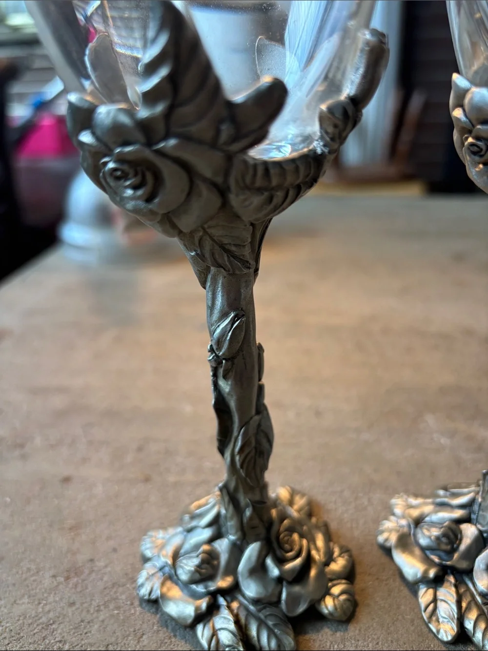 TWO NEW OLD STOCK SEAGULL PEWTER ETAIN ZINN 1995 ROSE COLLECTION WINE C-1